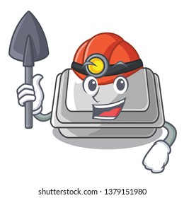 Miner plastic box in the cartoon table