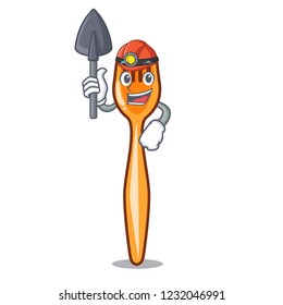 Miner plastic fork on use for mascot