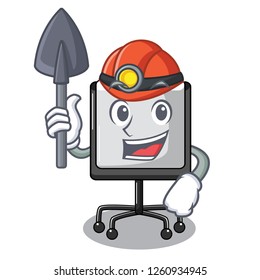 Miner presentation board cartoon on the floor
