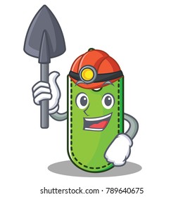 Miner price tag mascot cartoon