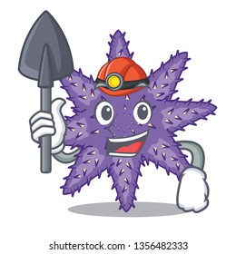 Miner purple starfish in the character shape