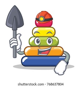Miner pyramid ring character cartoon
