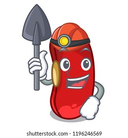 Miner red bean in the cartoon cup