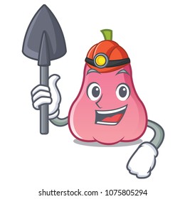 Miner rose apple mascot cartoon