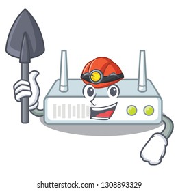 Miner router isolated with in the mascot