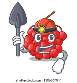 Miner rowan slices fruit cartoon berries shape