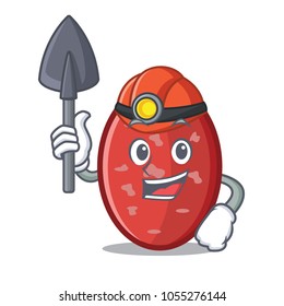 Miner salami mascot cartoon style
