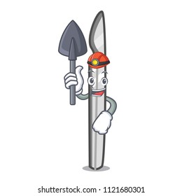 Miner scalpel mascot cartoon style