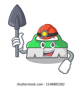 Miner scrub brush mascot cartoon