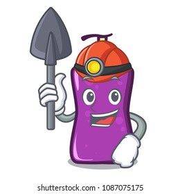 Miner shampo mascot cartoon style