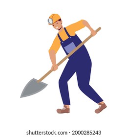 miner with shovel worker character