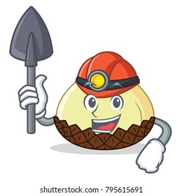 Miner snake fruit mascot cartoon