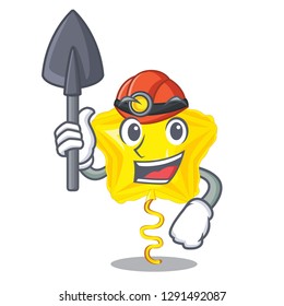 Miner star balloon in the cartoon shape
