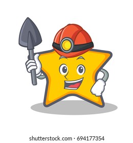 Miner star character cartoon style