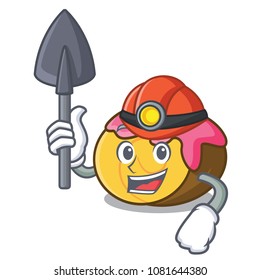 Miner swiss roll mascot cartoon