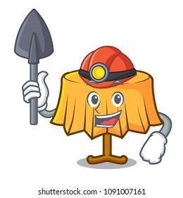 Miner table cloth mascot cartoon
