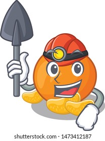 Miner tangerine with in the mascot shape