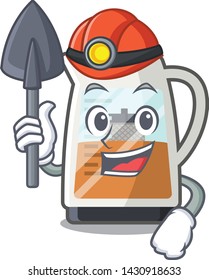 Miner tea maker is served in cartoon bottle