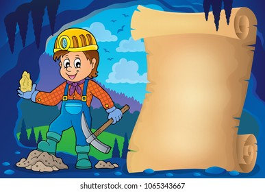Miner theme parchment 1 - eps10 vector illustration.