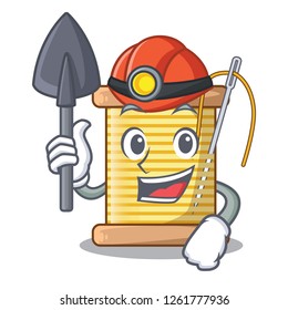 Miner thread bobbin isolated on a mascot