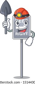 Miner toy keep right shaped on cartoon