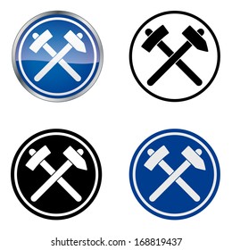 Miner - Traditional Craftsmen's Guild Vector Symbol, four variations