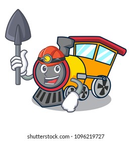 Miner train mascot cartoon style