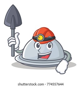 Miner tray character cartoon style
