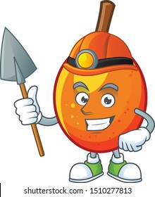 Miner tropical jocote fruit cartoon for design