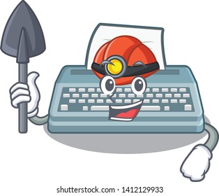 Miner typewriter in the a cartoon shape