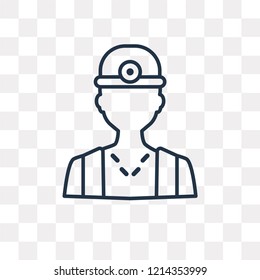 Miner vector outline icon isolated on transparent background, high quality linear Miner transparency concept can be used web and mobile