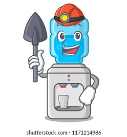 Miner water cooler with plastic bottle cartoon