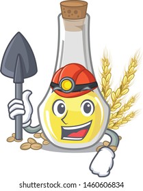 Miner wheat germ oil in a cartoon