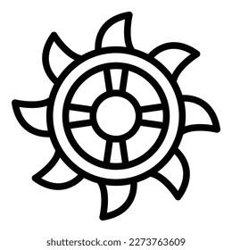Miner wheel icon outline vector. Golden mine. Coal rock