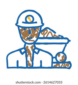 miner worker doodle icon sketch vector. miner worker sign. isolated symbol illustration