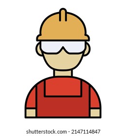 Miner Worker Icon Cartoon. Construction and Engineering Symbol Vector

