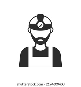 Icono de trabajador menor. Símbolo blanco y negro monocromo