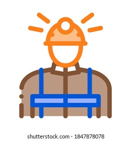 miner worker icon vector. miner worker sign. color symbol illustration