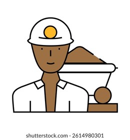 miner worker line icon vector. miner worker sign. isolated symbol illustration