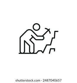 Miner working icon. Simple miner working icon for social media, app, and web design. Vector illustration.