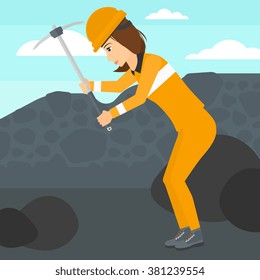 Miner working with pick.