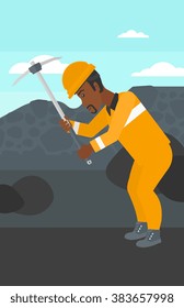 Miner working with pick.