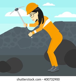 Miner working with pick.