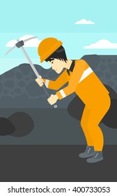 Miner working with pick.