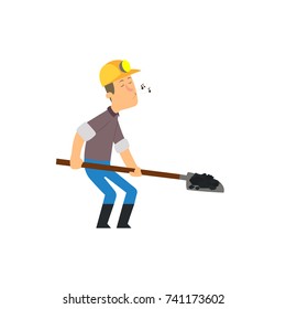 The miner works as a shovel. vector