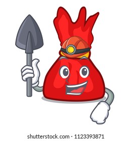Miner wrapper candy mascot cartoon