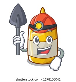 Miner yellow mustard in plastic bottle cartoon
