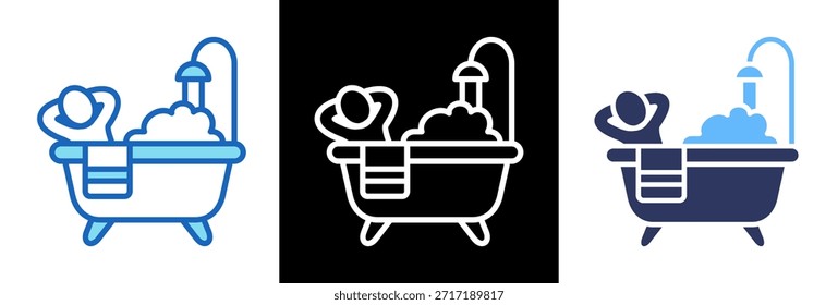 Mineral Bath Icon triplestyle Vector Illustration
