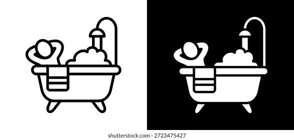 Ícone de banho mineral branco Ilustração de vetor preto