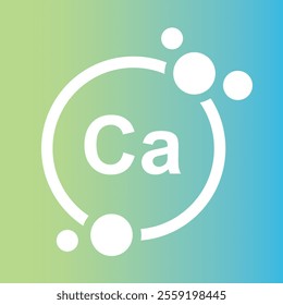 Mineral Ca Calcium, blue shining pill, capsule, - icon, vector.